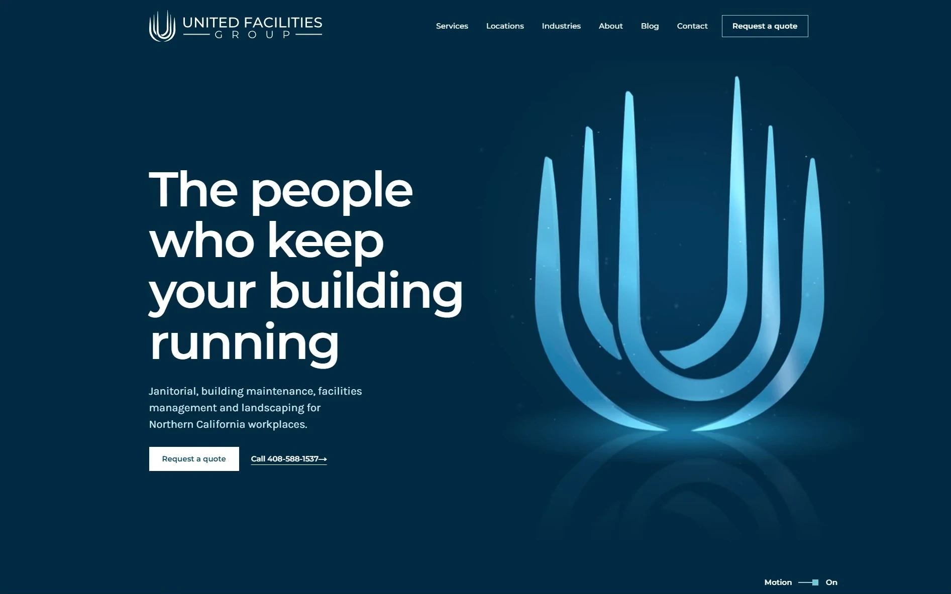 United Facilities Group website after the Brandcore redesign